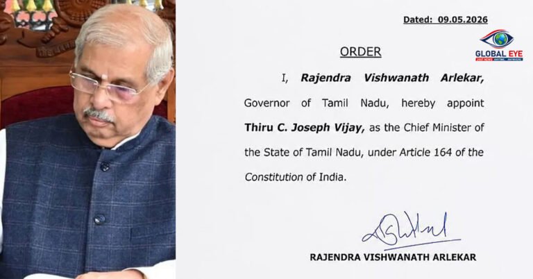 தமிழகத்தின் புதிய முதல்வராக விஜய் நியமனம்: ஆளுநர் ராஜேந்திர விஸ்வநாத் அர்லேகர் அதிகாரப்பூர்வ ஆணை வெளியீடு!