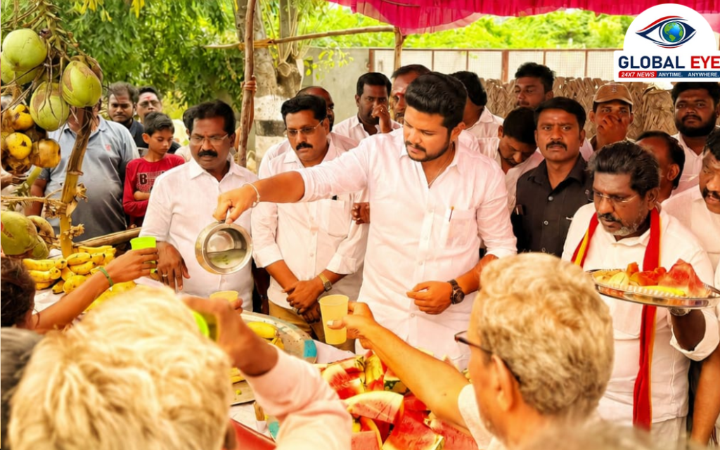 தவெக சார்பில் கோடைகால தண்ணீர் பந்தல்! அமைச்சர் முகமது பர்வேஸ் திறந்து வைத்தார்!