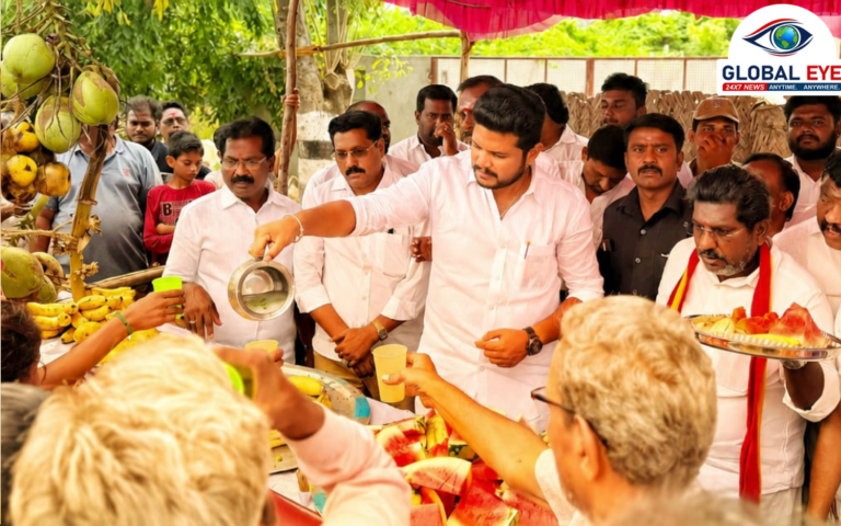 தவெக சார்பில் கோடைகால தண்ணீர் பந்தல்! அமைச்சர் முகமது பர்வேஸ் திறந்து வைத்தார்!