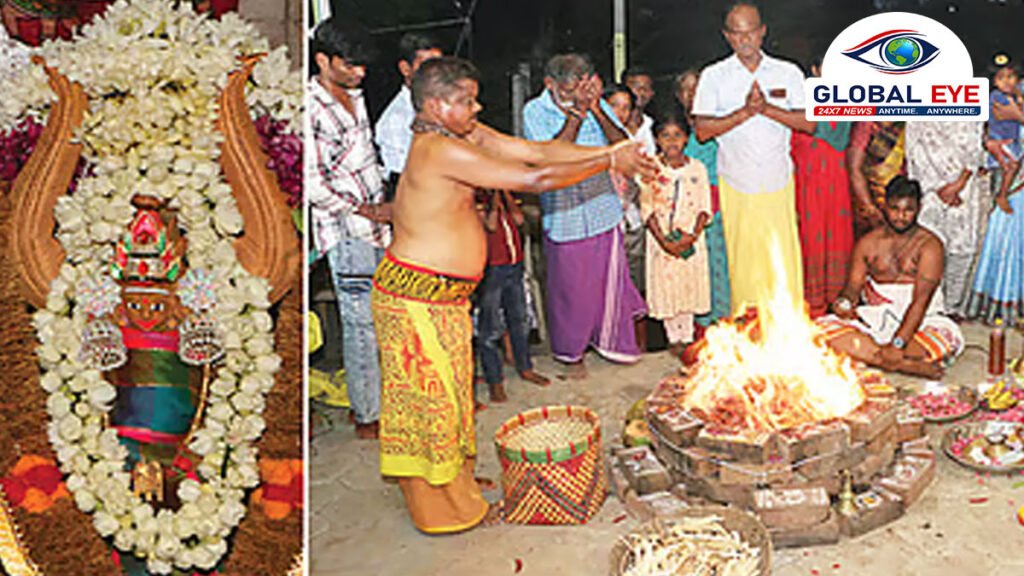 பக்தர்கள் பரவசம்! திண்டுக்கல் அங்காள பரமேஸ்வரி அம்மன் கோவிலில் பிரம்மாண்ட ‘நிகும்பலா யாகம்’ – உலக நன்மை வேண்டி வற்றல் மிளகாய் கொட்டி சிறப்புப் பூஜை!