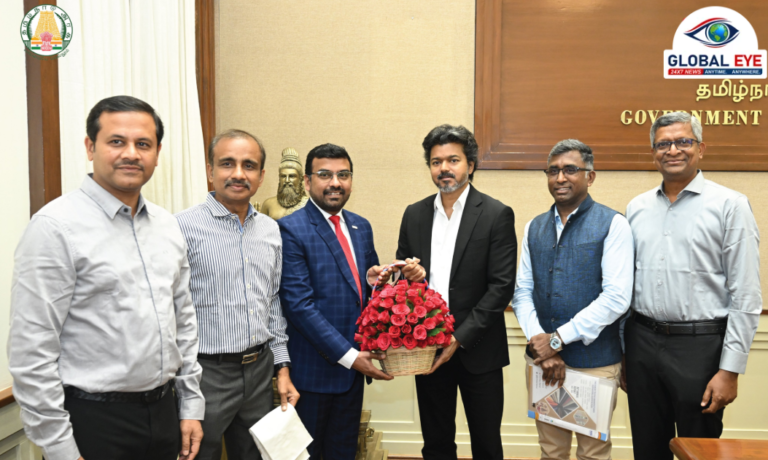 உலகளாவிய ஜவுளி ஏற்றுமதியை நோக்கி! முதலமைச்சர் மாண்புமிகு ச. ஜோசப் விஜய் அவர்களைச் சந்தித்த கரூர் ஜவுளி உற்பத்தியாளர்கள் சங்கம்!