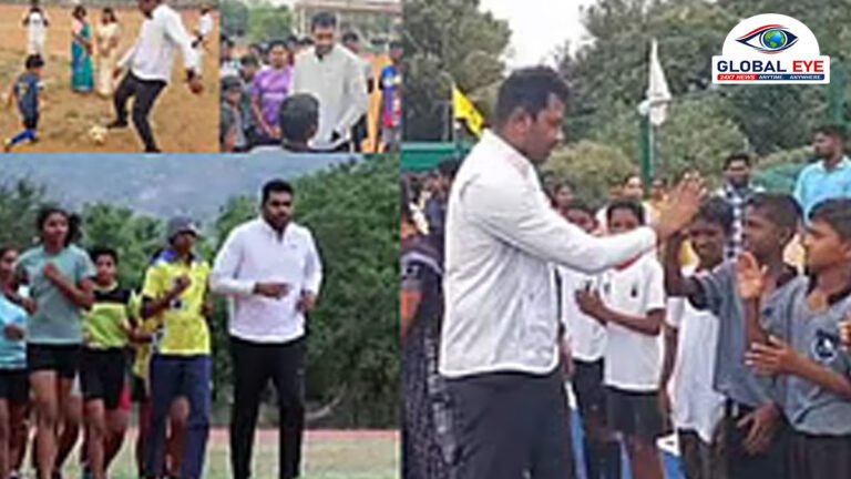 திருவண்ணாமலையில் மாணவிகளுடன் உற்சாகமாக உடற்பயிற்சி செய்த அமைச்சர் ஆதவ் அர்ஜுனா!
