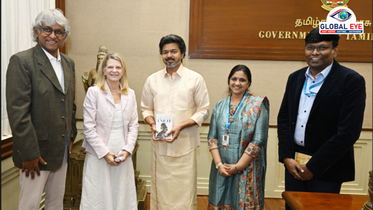 முதலமைச்சர் விஜய் உடன் யுனிசெஃப் (UNICEF) இந்தியப் பிரதிநிதி திருமதி சிந்தியா மெக்காஃப்ரி திடீர் சந்திப்பு!