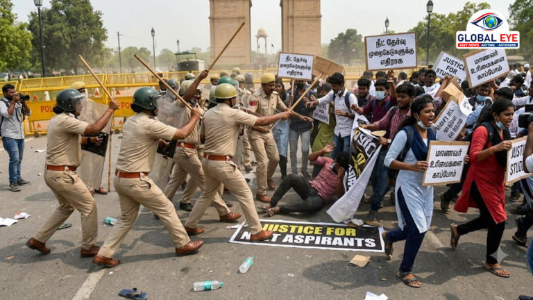 டெல்லியில் நீட் தேர்வு முறைகேடுகளுக்கு எதிராக போராடிய மாணவர்கள் மீது தடியடி! பதற்றம்!