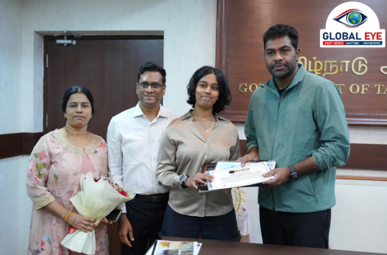 உலகின் உச்சியில் தமிழகப் பெண்! எவரெஸ்ட் சிகரத்தை வென்று சாதனை படைத்த சென்னை வீராங்கனை நிஷாவை நேரில் வாழ்த்திய அமைச்சர் ஆதவ் அர்ஜுனா!