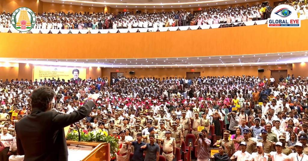 இளைஞர்களின் நல்வாழ்வே ஒரு மாநிலத்தின் உண்மையான பலம் : மாண்புமிகு முதலமைச்சர் திரு. ச. ஜோசப் விஜய் தலைமையில் “போதைப்பொருள்கள் இல்லாத தமிழ்நாடு” பெருந்திரள் உறுதிமொழி!