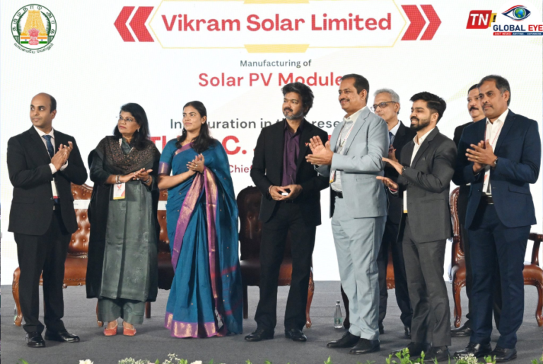 தமிழ்நாடு முதலமைச்சர் திரு. ச. ஜோசப் விஜய் அவர்களால் விக்ரம் சோலார் (Vikram Solar) பிரம்மாண்ட உற்பத்தி ஆலை திறப்பு!
