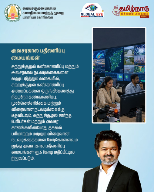 சுற்றுச்சூழல் பேரிடர்களுக்கு அதிவேகச் செக்: ரூ.5 கோடியில் 5 அவசரகால பதிலளிப்பு மையங்கள்!