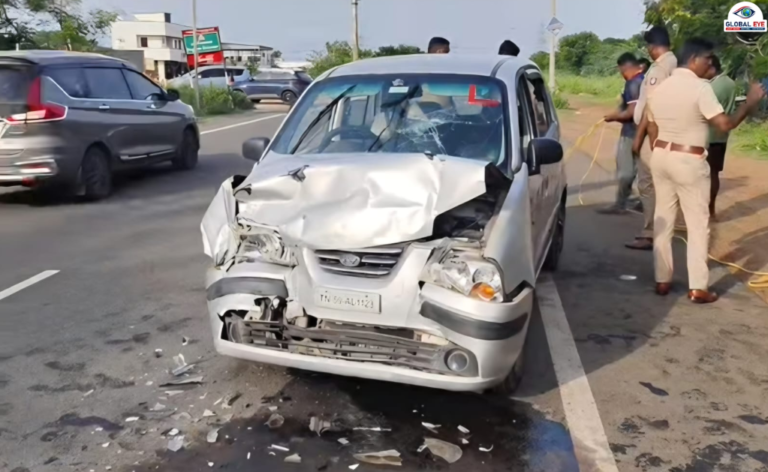 ராமேஸ்வரம் – திருச்சி தேசிய நெடுஞ்சாலையில் பயங்கர விபத்து! கார் – வேன் நேருக்கு நேர் மோதிப் படுகாயம்!