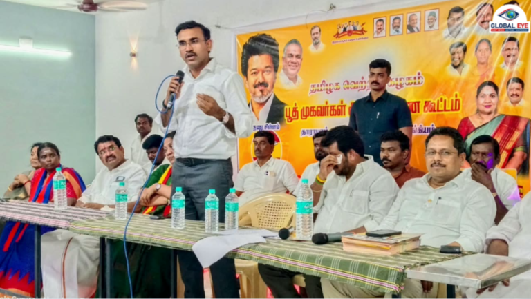தாராபுரம் இடைத்தேர்தல்: தளவாய்பட்டணம், அலங்கியம், சின்னக்காம்பாளையத்தில் தவெக செயல் வீரர்கள் கூட்டம்! அமைச்சர் அருண்ராஜ் உரை!