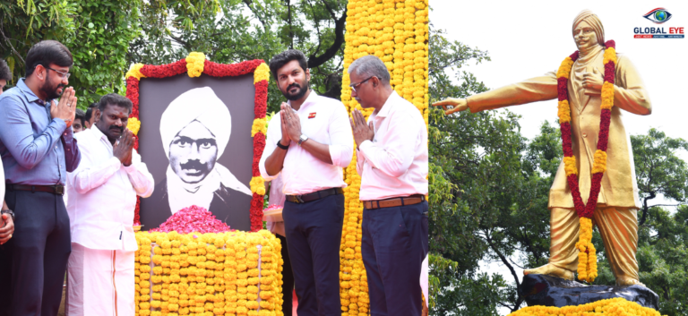 மகாகவி நாளில் வீறுபெற்ற அஞ்சலி: பாரதியாரின் நினைவு நாளில் சென்னை மெரினாவில் அமைச்சர்கள் மலரஞ்சலி!