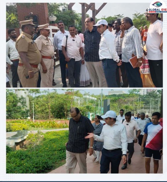 திரு.வி.க. பூங்காவில் உயர் மட்ட கள ஆய்வு! – நீதிமன்ற ஆணைய வழக்கறிஞர் மற்றும் மாநகராட்சி அதிகாரிகள் நேரில் பார்வையிட்டு ஆய்வு!