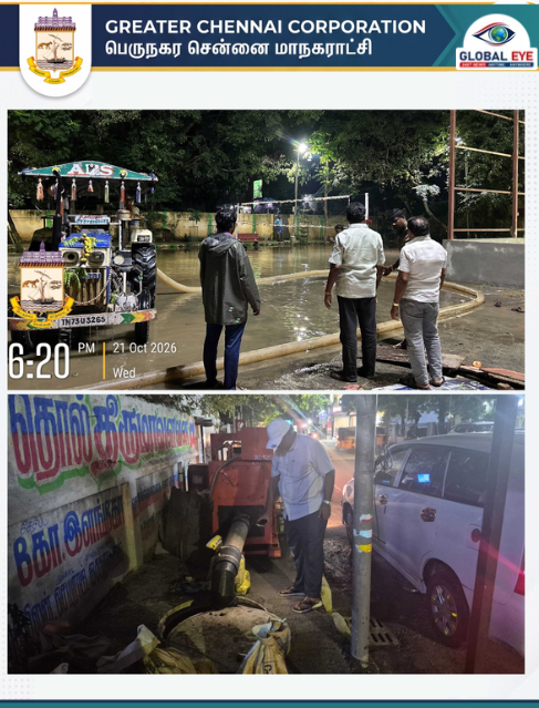 முன்னெச்சரிக்கையில் அசத்தும் சென்னை மாநகராட்சி! – ரிதர்டன் சாலை மழைநீர் வடிகால் மற்றும் தந்தை பெரியார் பூங்கா மோட்டார் பணிகளை நேரில் ஆய்வு செய்து தீவிர கண்காணிப்பு!