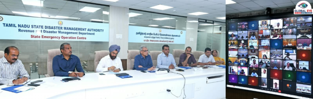 வடகிழக்குப் பருவமழை முன்னெச்சரிக்கை நடவடிக்கைகள்: தலைமைச் செயலாளர் முனைவர் எம்.சாய்குமார் தலைமையில் மாவட்ட ஆட்சியர்கள் மற்றும் கண்காணிப்பு அலுவலர்களுடன் ஆய்வுக் கூட்டம்!