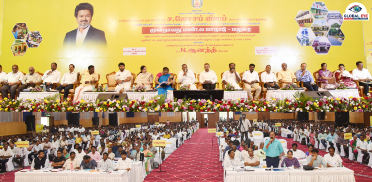 மதுரையில் நடைபெற்ற ஊரக வளர்ச்சித் துறையின் மூன்றாவது மண்டல மாநாடு! – அமைச்சர் திரு. ந. ஆனந்த் அவர்கள் தலைமையில் வடகிழக்குப் பருவமழை முன்னேற்பாடுகள் மற்றும் வளர்ச்சிப் பணிகள் குறித்த தீவிர ஆய்வு!