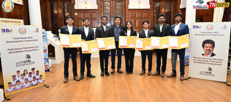 உலகத் திறன் போட்டிகளில் சாதித்த தமிழக வீரர்களுக்கு ஊக்கத்தொகை!